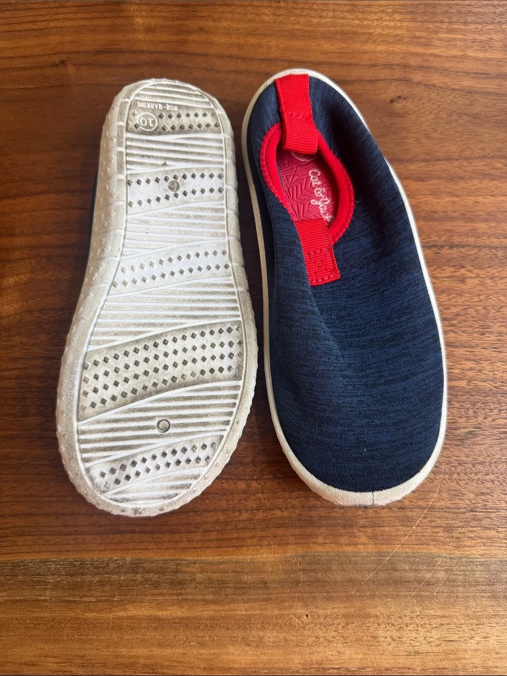 Cat & Jack Navy Slip-On Sneakers with Red Trim